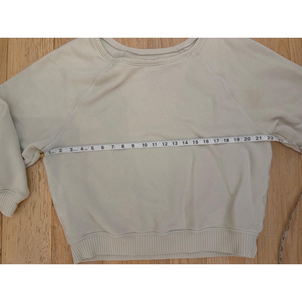 American Eagle Seriously Lived-In Sweatshirt Womens Medium Cream Raglan Pullover - Picture 2 of 6